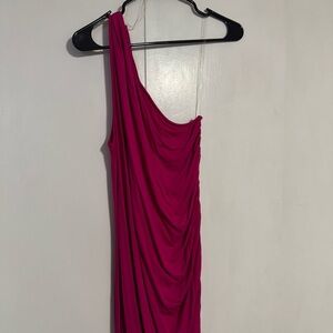 NWT Fuchsia One-Shoulder Dress